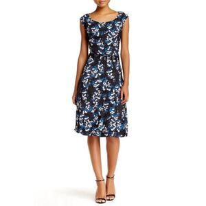 ZAC Zac Posen Kumiko floral pleat dress